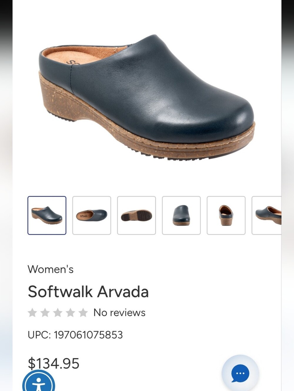 SoftWalk Arvada Women's Black Leather Clog Mule
